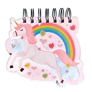 Molly & Rex Rainbow Pink Unicorn Shaped Spiral Notebook (15939)